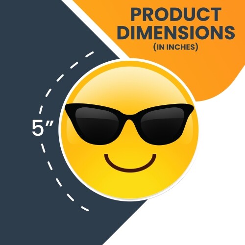 Sunglasses Emoji Magnet 5 inch Round Decal Great for Car Truck SUV