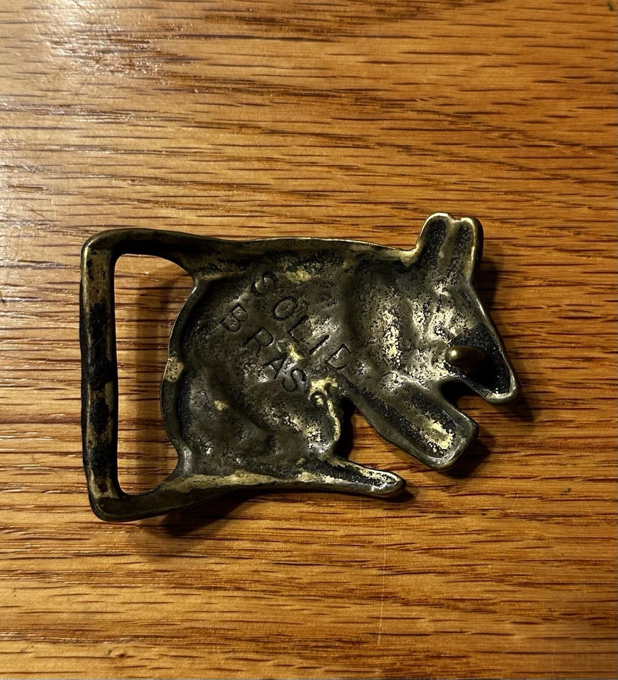 1970s Armadillo Solid Brass Trinity Buckle Western Vintage Belt Buckle Foto 2 de 2