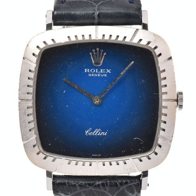 ROLEX Cherini 4048 vintage Cal.1600 blue Dial Hand Winding Ladies Watch Y#146310