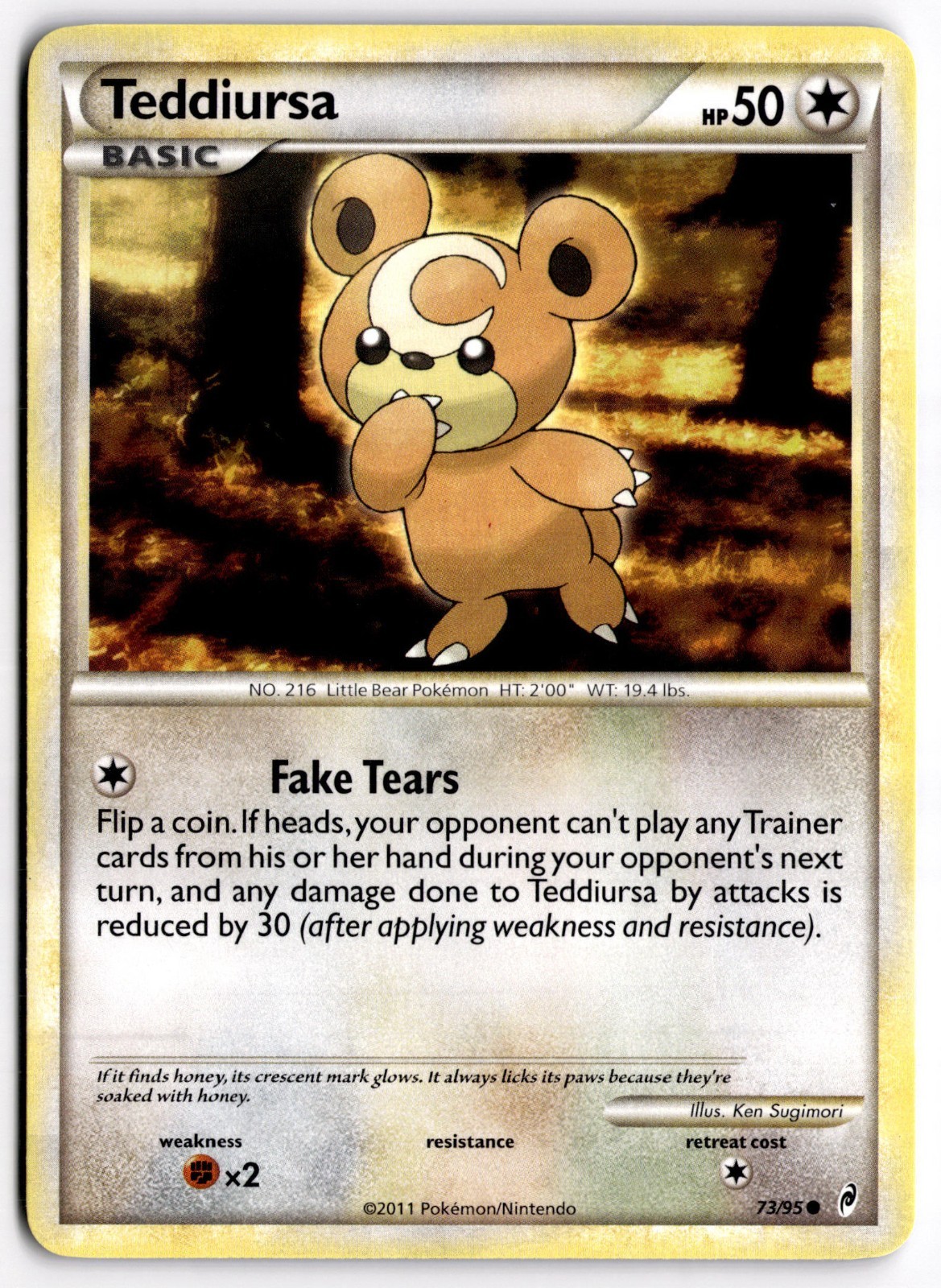 Teddiursa 73/95 Call of Legends Common Pokemon Card