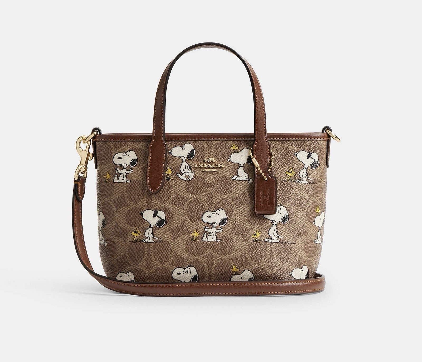 Coach X Peanuts Mini Tote in Signature Canvas with Snoopy Print CBS83  