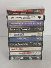 Classic Rock Cassette Lot Rolling Stones Elton John CCR Seger Croce
