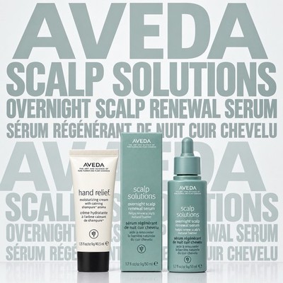 NEW Aveda Scalp Solutions Overnight Renewal Serum 1.7 oz 50ml + Hand Relief Gift