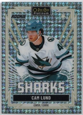 2025-26 OPC Platinum Cam Lund RC #R-86 Sharks Retro Houndstooth SN# /15
