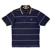 Polo uomo Fred Perry blu navy a righe cotone piqué M14205 M