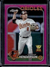 2024 Topps Chrome Gunnar Henderson Pink Refractor #36 Orioles