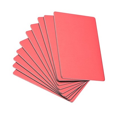 Metall Visitenkarte 100x60x1mm Aluminium für DIY Laser Gravur Rot 10 Stück