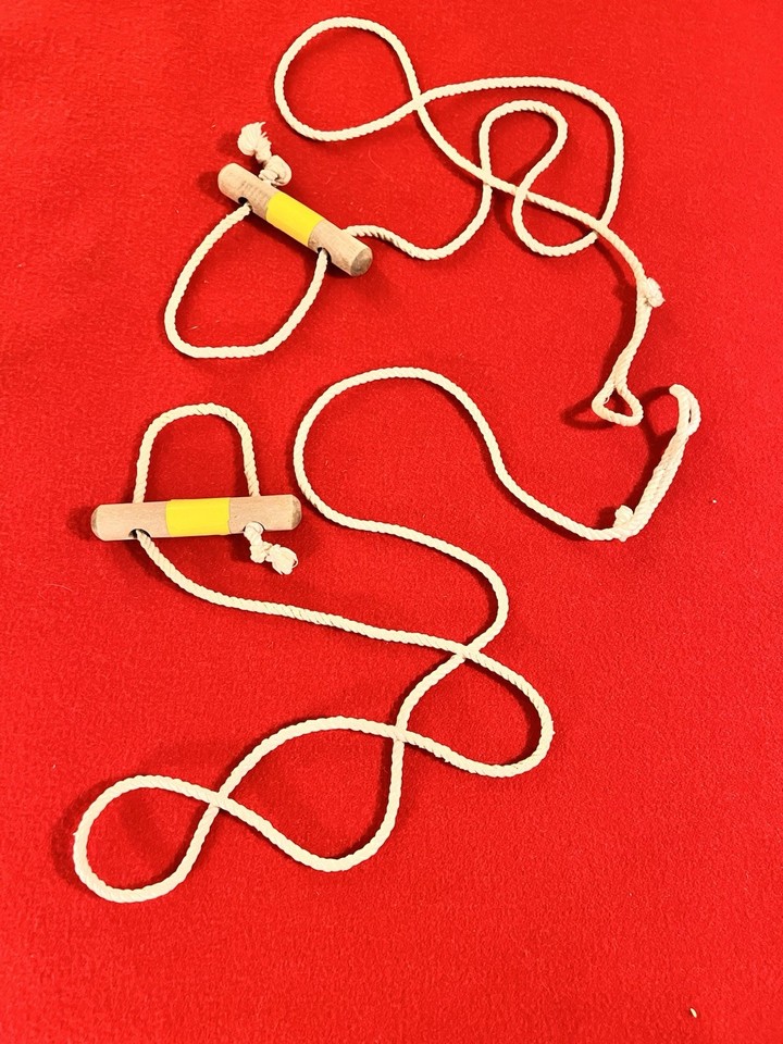 WWII Ropes /Guy Lines (LOT OF 2) for Shelter Half Tent, with Wood ...