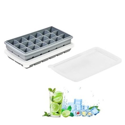 Silicone Ice Cube Tray，  Pack of 2 Ice Cube Mold, 18 Grid Easy Release 