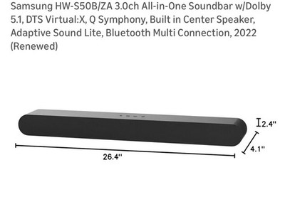 2022 samsung HW-S50B/ZA 3.0ch soundbar w/dolby 5.1, DTS virtual brand new w/box