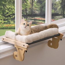 Cat Window Perch, 2 in 1 Cat Hammock Window Sill Seat with Cushion, Adjustabl...