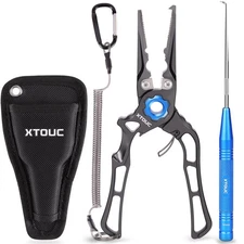 Saltwater Fishing Pliers Titanium Alloy Jaw, Fish Hook Quick Removal, Fishing...