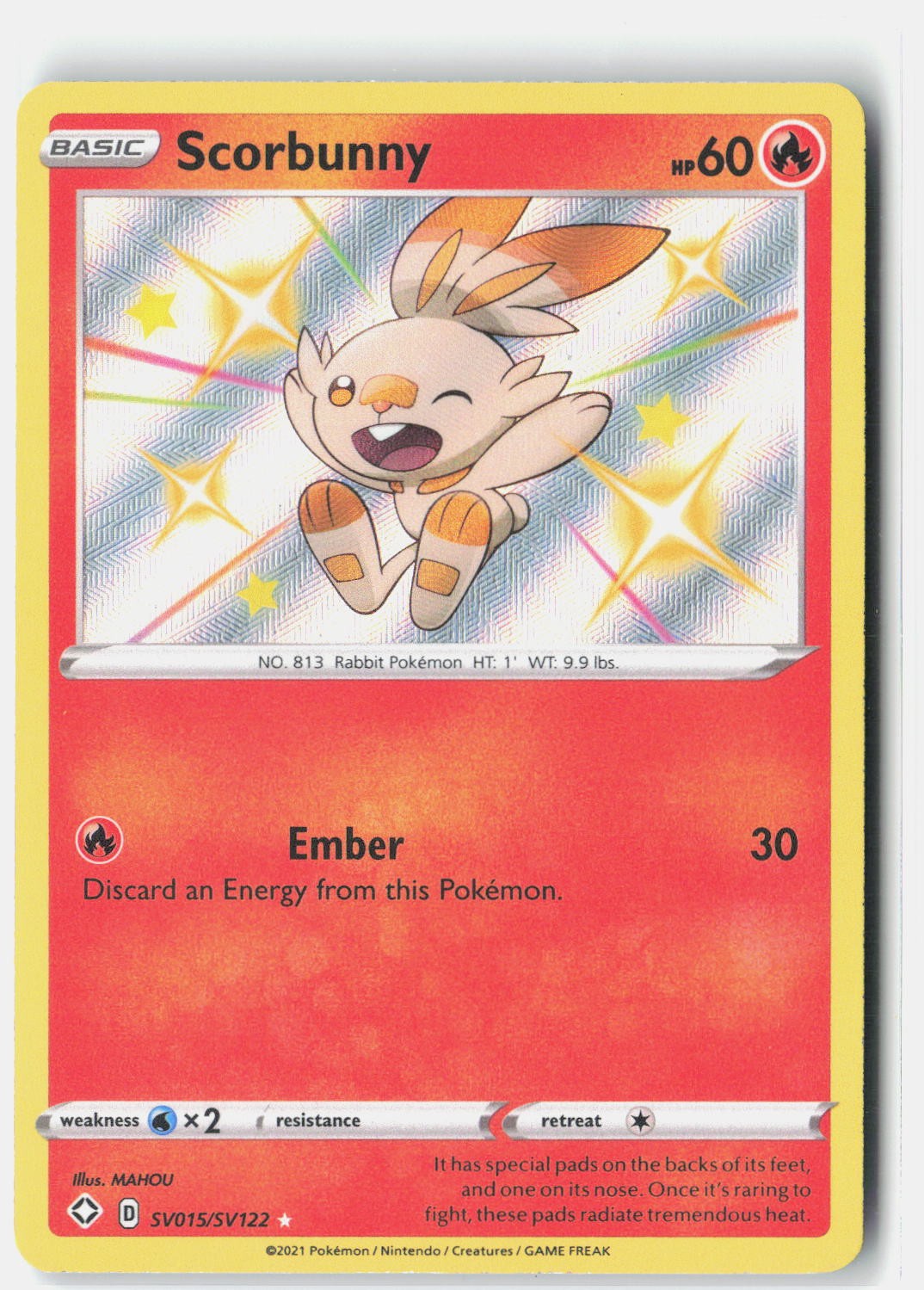 Scorbunny Shining Fates: Shiny Vault SV015/SV122 Pokemon Card Holo