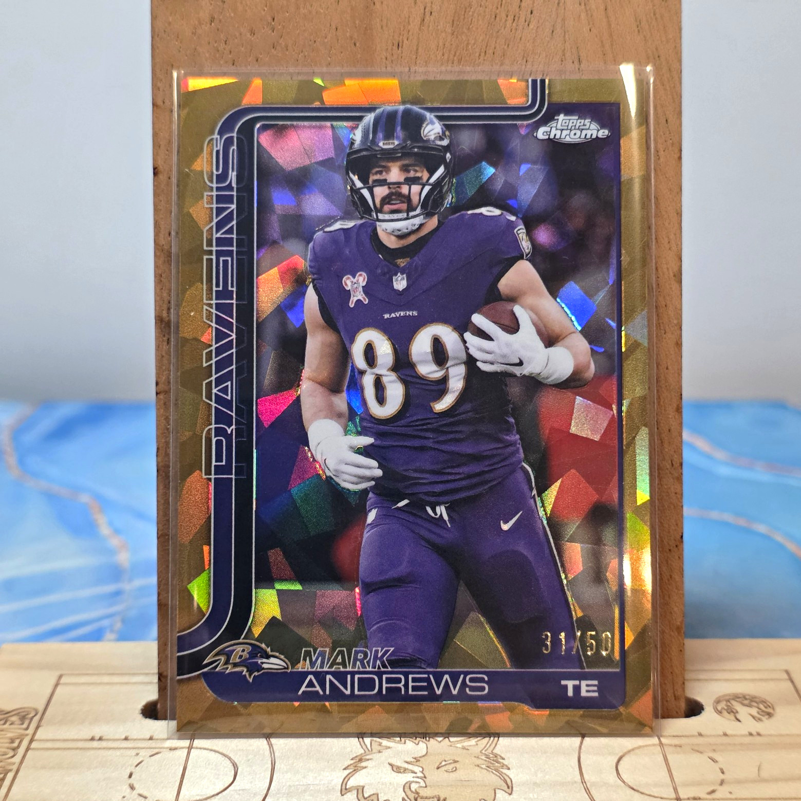 Mark Andrews - 2025 Topps Chrome Sapphire #23 Gold Sapphire #/50 - Ravens