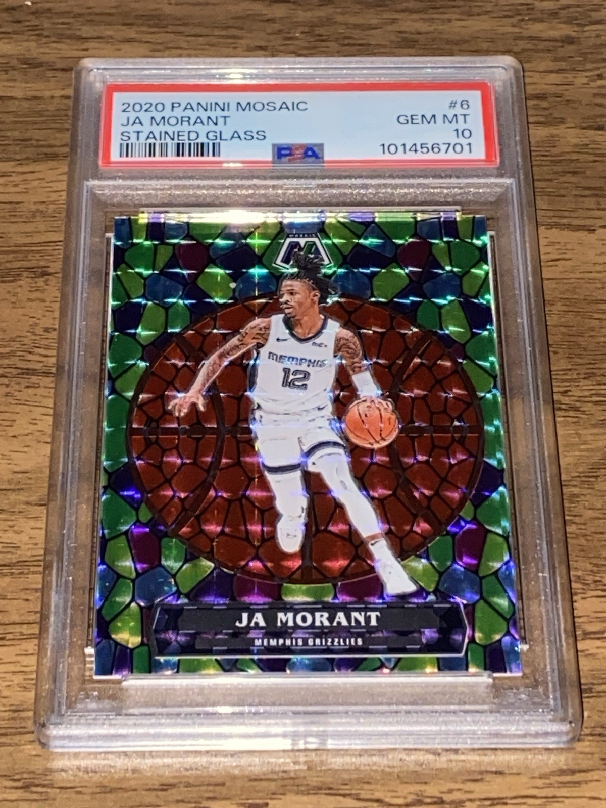 2020 Panini Mosaic Ja Morant Stained Glass #6 PSA 10 Gem Mint Case Hit SSP
