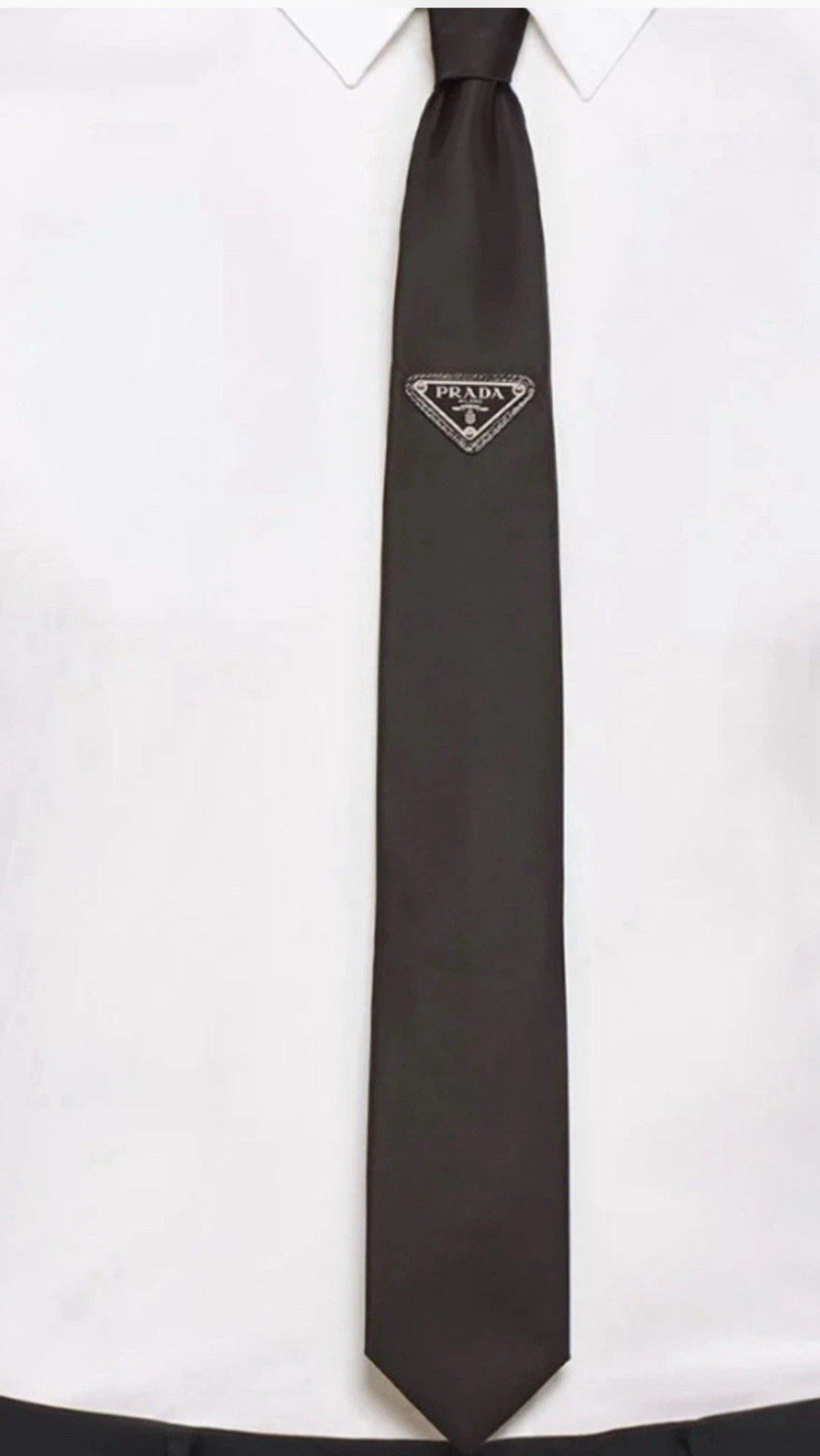 Black Men's Prada Re Nylon TieTriangle Logo With Box thumbnail 2