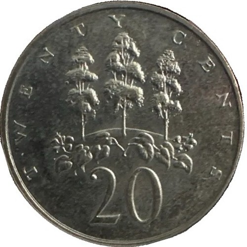 1989 Jamaica 20 Cents – Coat of Arms & Trees Design – Nickel-Brass Coin - 第 4/5 張圖片