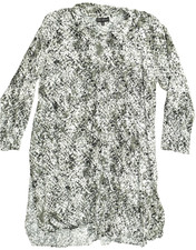 Lane Bryant Women Plus Sz 22/24 Green Abstract Geometric Shirt Dress Long Sleeve
