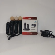 Sony PlayStation 3 Move Bundle 3 Wands & 1 Navi Controllers + Charging Station