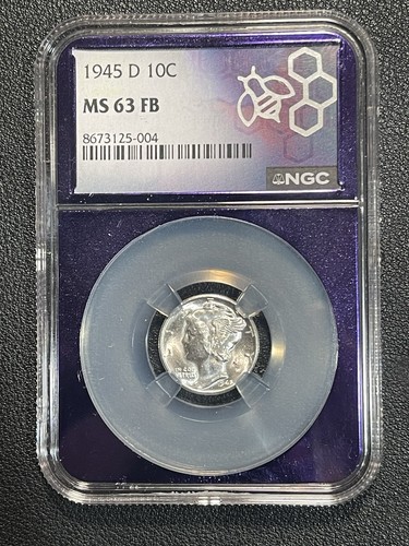 1945-D Mercury Silver Dime NGC MS 63 FB Purple Trader Bea Core | eBay