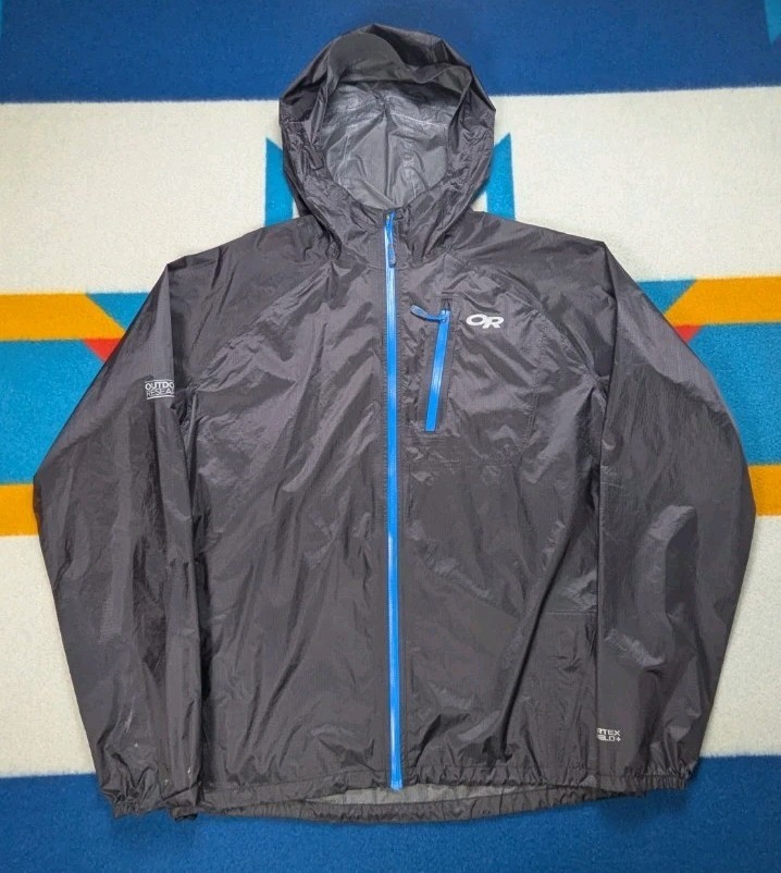 Outdoor Research Helium II Jacket Pertex Shield Rain Hooded Full Zip Medium