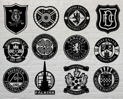 Bundle Scottish Premiership FC  Badge Laser Cut files svg, dxf, Ready to cut