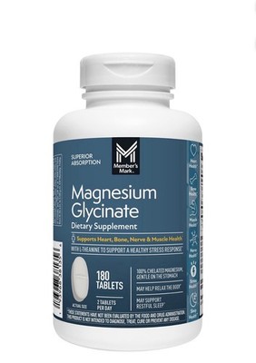 Member's Mark Magnesium Glycinate with L-Theanine, 180 Tablets Exp 02/2029