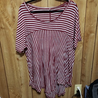 2X red & white stripe super light weight Optical Illusion Retro Chic Summer Fits