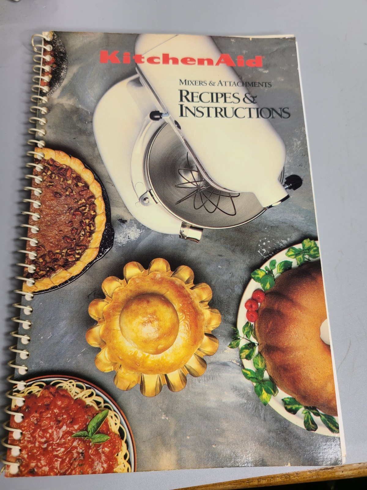 1992 KitchenAid Mixer Recipe Book with Attachments Guide-image