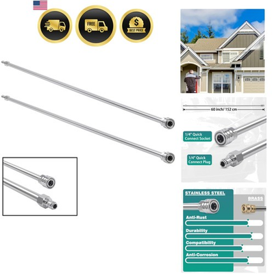 #ad #ad 120 Inch Pressure Washer Wand Extension 2 Pack Stainless Steel Quick Connect $66.48