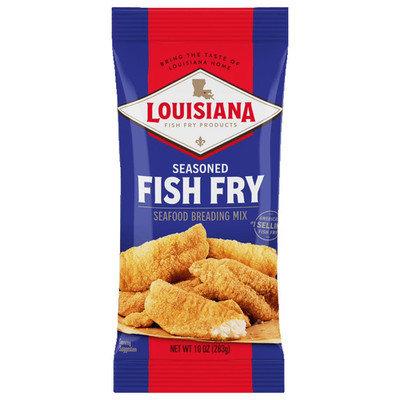 Louisiana Fish Fry Products Crispy Seasoned Fish Fry Seafood Coating Mix, 10 oz 