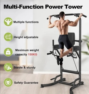 Power Tower Dip Station Pull Up Bar | Multi-Function Home Gym Fitnessgerät  ️  