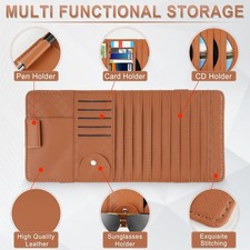 Sun Visor Cd Case Holder For Car - Multi-function Visor Organizer With Cddvd...