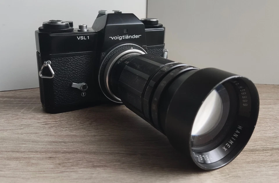 Used vintage Voigtlander VSL 1 camera with Hanimex 1:3.5 f/180mm telephoto len - Image 3 of 4