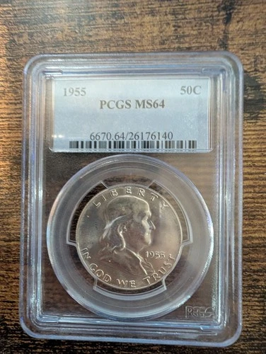 1955 Franklin Half Dollar MS64 PCGS