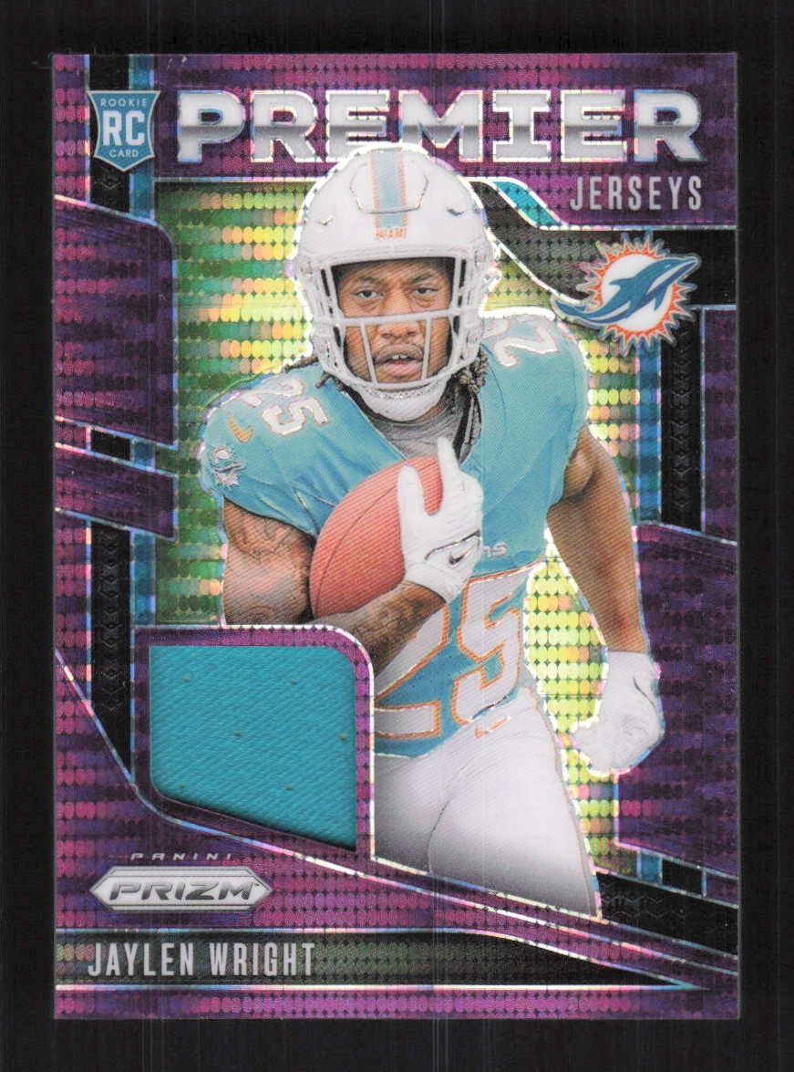 Jaylen Wright 2024 Panini Prizm Premier Jerseys Purple Pulsar #PJ-JWT
