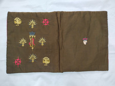 vintage boudoir pouch metallic  silk embroidery needlework Embroidered A162