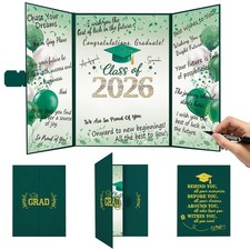 Graduation Guest Book 2026 Green Gold Signature Book Alternative Congrats Grad
