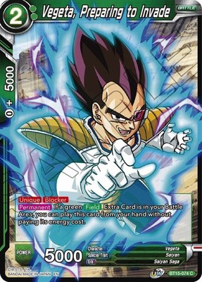 Vegeta, Preparing to Invade BT15-074 Saiyan Showdown Common Dragon Ball NM/M
