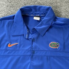 Nike Florida Gators Polo Shirt Mens XXL Blue Elite Basketball Dri-Fit UF VTG