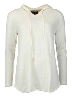 ZWILLINGSHERZ Feinstrick Kapuzenpullover Hoody 100% Cashmere off-white XL NEU