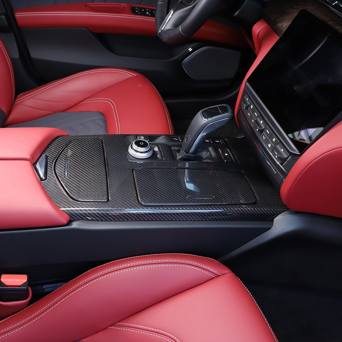 Real Carbon Center Console Gear Shift Panel Cover For Maserati Ghibli 2017-2023