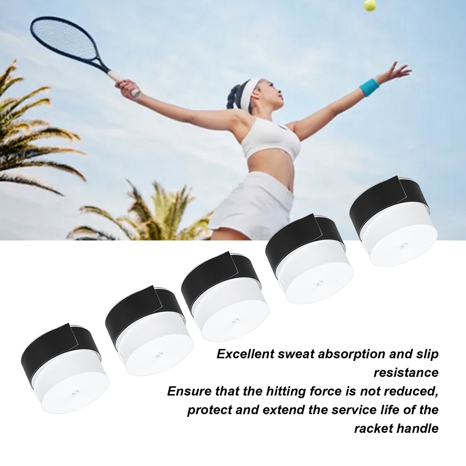 10Pcs Tennis Racket Grip Tape Anti Slip Comfortable Sweat Absorbent Badminton Ra