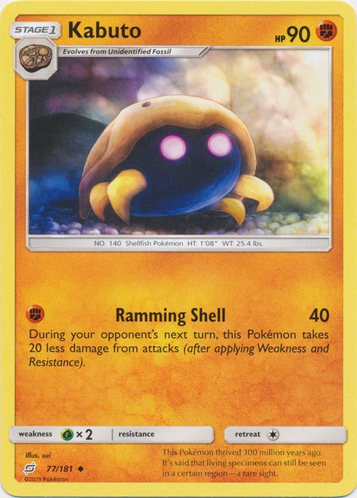 Kabuto - 77/181 - Uncommon (Near Mint) Team Up - Fighting Pokémon