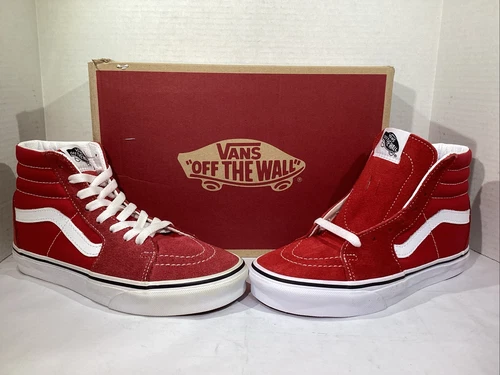 Sneakers Vans Uomo Taglia 5.5 EU 37 Racing Rosso Bianco Scamosciato Sk8 Hi AJ 1215