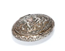 Sterling Silver Oval Cherubs Love Pill Box