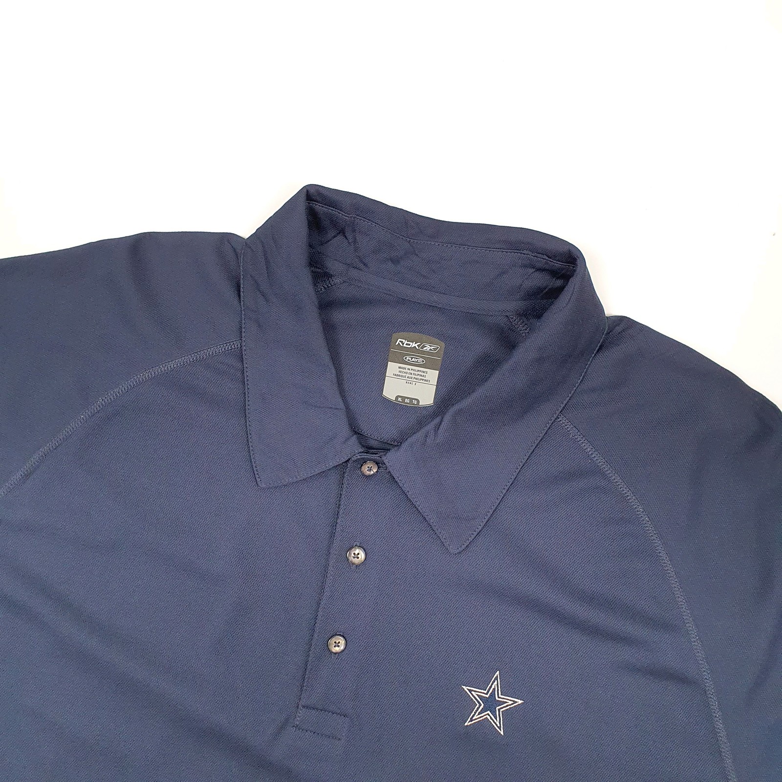 REEBOK Navy Polo Shirt Performance Dry Short Sleeve Polyester Mens XL image 3