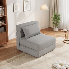 3 in 1 Schlafsessel, klappbares Schlafsofa mit Bettfunktion, Lendenkissen