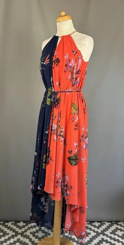 Ted Baker dress Hanie Tropical Oasis Hi-low Dress SIZE 1 UK 8 - Image 3 of 4