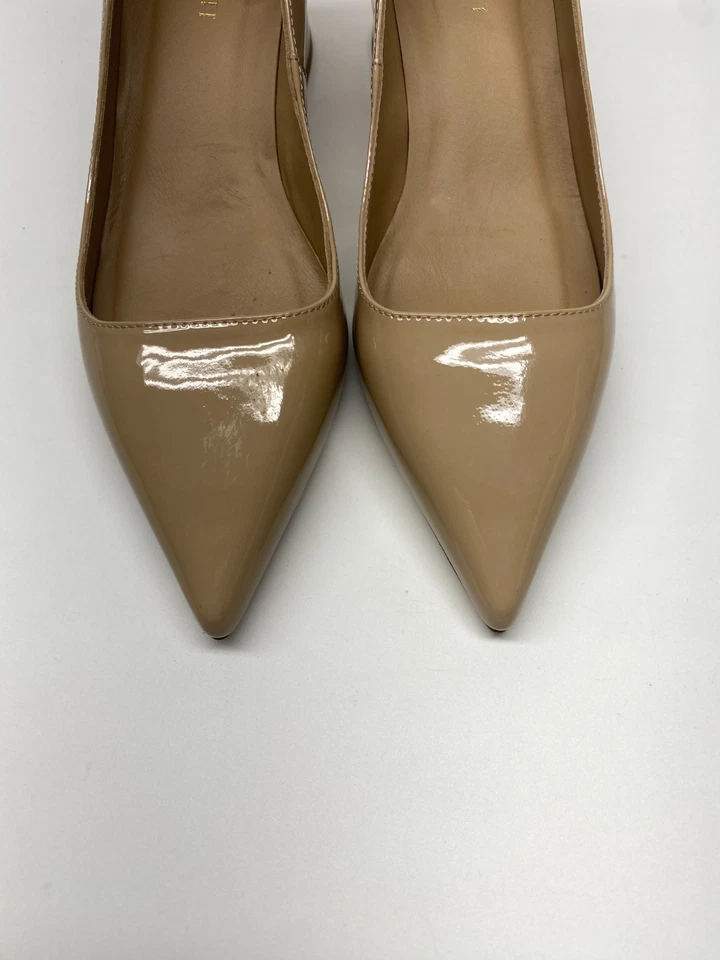 Zapato de tacón LK Bennett para mujer Sloane beige charol bloque canchas talla 37 EE. UU. 6 Foto 4 de 4